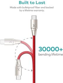 img 1 attached to 🔌 Xcentz USB Type C Cable 10ft - Fast Charging Cord for Samsung Galaxy, Pixel, LG & More - Red Charger with Nylon Braided Design