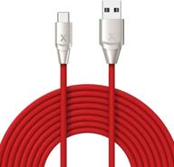 🔌 xcentz usb type c cable 10ft - fast charging cord for samsung galaxy, pixel, lg & more - red charger with nylon braided design logo