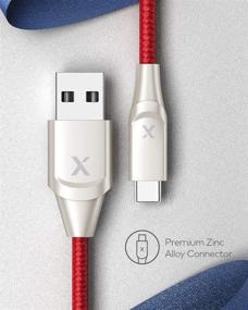 img 2 attached to 🔌 Xcentz USB Type C Cable 10ft - Fast Charging Cord for Samsung Galaxy, Pixel, LG & More - Red Charger with Nylon Braided Design