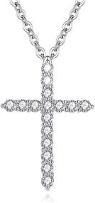 img 4 attached to 🌟 Stylish and Elegant XIANNVXI Cubic Zirconia Cross Necklaces for Women and Girls