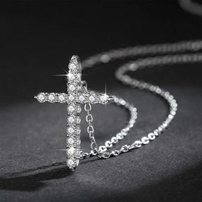 img 3 attached to 🌟 Stylish and Elegant XIANNVXI Cubic Zirconia Cross Necklaces for Women and Girls