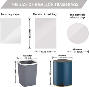 img 2 attached to 🗑️ 120 Count Black Drawstring Trash Bags for Office Kitchen Home - 8 Gallon Size - Thick Garbage Bags - Plastic Trash Bags 22.06'' x 25.61'' (White)