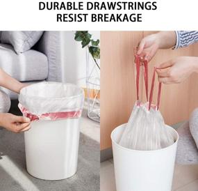 img 3 attached to 🗑️ 120 Count Black Drawstring Trash Bags for Office Kitchen Home - 8 Gallon Size - Thick Garbage Bags - Plastic Trash Bags 22.06'' x 25.61'' (White)