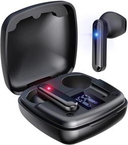 img 4 attached to 🎧 Haowolf TWS Stereo Waterproof Wireless Earbuds with Power Display and Built-in Mic - 47h Playtime, Touch Control, Type-C Charging