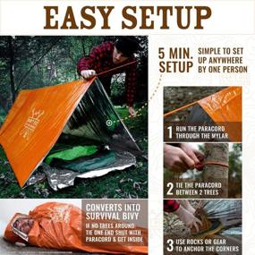 img 1 attached to 🏕️ Ultimate Ultra-Durable Ultralight Survival Tent • 2-Person Mylar Emergency Shelter Tube Tent + Paracord • All-Season Weatherproof Protection for Hiking, Camping, & Outdoor Survival Kits