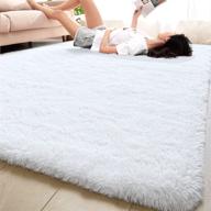 🐑 jamfeel super soft fluffy carpet: 4 x 5.9 ft white shaggy area rug for kids bedroom, living room, and dorm decor logo