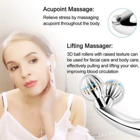 img 1 attached to 🌞 SUNMAY 3D Facial Massager Roller: Waterproof Body Massager for Anti Aging, Firm Skin, V-Shaped Face Lift, Kneading & Body Slimming - Silver