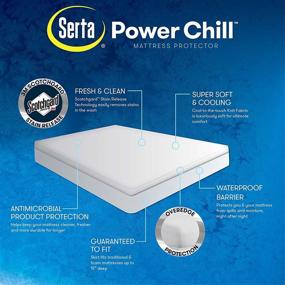 img 1 attached to SERTA Power Chill Queen Mattress Protector: Cooling, Antimicrobial, Stain & Water Resistant