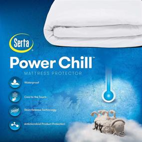 img 3 attached to SERTA Power Chill Queen Mattress Protector: Cooling, Antimicrobial, Stain & Water Resistant