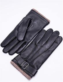 img 3 attached to 🧤 YISEVEN Cashmere Lambskin Motorcycle Gloves & Mittens: The Perfect Touchscreen Accessories for Men