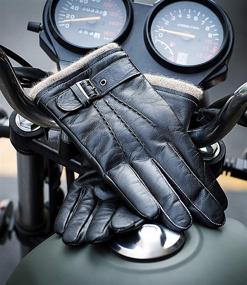 img 2 attached to 🧤 YISEVEN Cashmere Lambskin Motorcycle Gloves & Mittens: The Perfect Touchscreen Accessories for Men