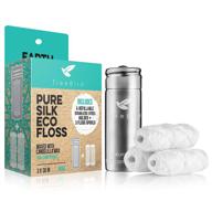 🌱 treebird biodegradable dental floss: refillable & reusable steel dispenser, 3x33yd waxed peace silk spools – compostable, eco-friendly oral care” logo