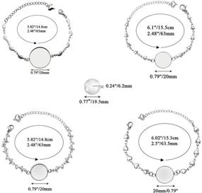 img 3 attached to 📿 Auleswet 4 Стиля Браслета Настройки Основы с Регулируемой Цепочкой Браслета Подвеска, Наручный Лоток из Нержавеющей Стали, Глубокая Основа для Стеклянных Кабошонов 20мм - Набор из 4