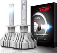 💡 лампочки katana h1 led, 12000lm 72w 6500k супер яркий набор для преобразования, 360° регулируемый угол светового луча, улучшение галогеновой лампы логотип