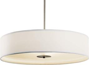 img 2 attached to Kichler 42122NI Brushed Nickel Drum Pendant Lighting, Semi Flush 3-Light (24&#34; Width x 13&#34; Height) 450 Watts, Medium