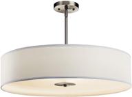 kichler 42122ni brushed nickel drum pendant lighting, semi flush 3-light (24&#34; width x 13&#34; height) 450 watts, medium логотип