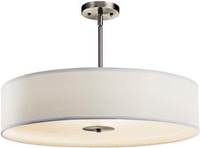 img 4 attached to Kichler 42122NI Brushed Nickel Drum Pendant Lighting, Semi Flush 3-Light (24&#34; Width x 13&#34; Height) 450 Watts, Medium