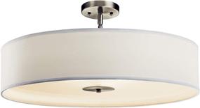 img 3 attached to Kichler 42122NI Brushed Nickel Drum Pendant Lighting, Semi Flush 3-Light (24&#34; Width x 13&#34; Height) 450 Watts, Medium