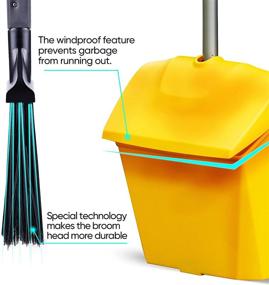 img 3 attached to Yocada Heavy Duty Broom and Dustpan Set - Commercial Outdoor Indoor - 2+1 - Ideal for Courtyard, Garage, Lobby, Mall, Market, Floors, Home, Kitchen, Rooms, Offices - Perfect for Pet Hair and Rubbish Removal