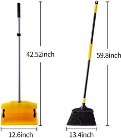 img 1 attached to Yocada Heavy Duty Broom and Dustpan Set - Commercial Outdoor Indoor - 2+1 - Ideal for Courtyard, Garage, Lobby, Mall, Market, Floors, Home, Kitchen, Rooms, Offices - Perfect for Pet Hair and Rubbish Removal