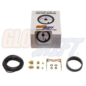 img 1 attached to 🚚 GlowShift White 7 Color 60 PSI Turbo Boost Gauge Kit for Diesel Trucks - High-Quality Mechanical Hose & Fittings Included - 2-1/16" 52mm Display - Clear Dial with White Lens