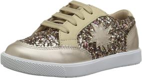 img 4 attached to Elephantito American Sneaker Golden Glitter Girls' Shoes for Flats