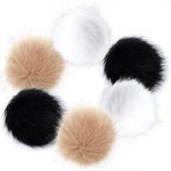 🎀 faux fur pom pom balls for hat decor, hicdaw 6/30 pcs fluffy pompom balls with elastic loop in 3 colors – keychain, scarf, glove, bag, and accessory embellishments (multi-color) logo