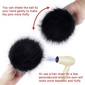 img 1 attached to 🎀 Faux Fur Pom Pom Balls for Hat Decor, Hicdaw 6/30 PCS Fluffy Pompom Balls with Elastic Loop in 3 Colors – Keychain, Scarf, Glove, Bag, and Accessory Embellishments (Multi-Color)
