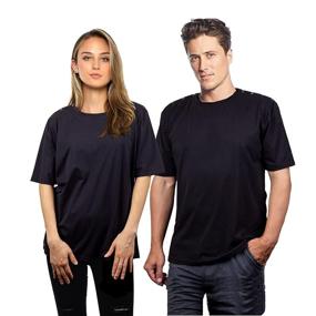 img 4 attached to 👕 Unisex Shoulder Surgery Shirt with Convenient Shoulder Snaps - Ideal for Rehab, Chemotherapy Clothing, Short Sleeve Men & Women's Black Shirt