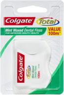 🌱 mint waxed dental floss, 100m (109yd) by colgate total logo