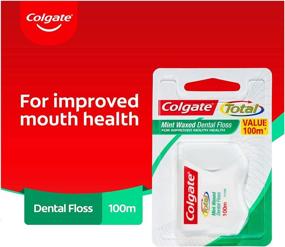img 3 attached to 🌱 Mint Waxed Dental Floss, 100m (109yd) by Colgate Total