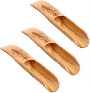 🍵 multipurpose haidong 3pcs bamboo tea spoon scoop shovel for chinese kung fu tea - ideal for jam, spices, condiments, seasoning, sugar, honey, coffee, tea, mustard, ice cream, milk powder (carved style) logo