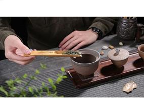 img 1 attached to 🍵 Multipurpose Haidong 3Pcs Bamboo Tea Spoon Scoop Shovel for Chinese Kung Fu Tea - Ideal for Jam, Spices, Condiments, Seasoning, Sugar, Honey, Coffee, Tea, Mustard, Ice Cream, Milk Powder (Carved style)