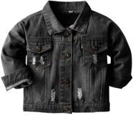 👦 wofupowga kids child denim jacket: stylish button down coat for boys and girls logo