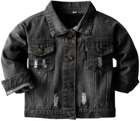 img 4 attached to 👦 Wofupowga Kids Child Denim Jacket: Stylish Button Down Coat for Boys and Girls