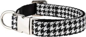 img 1 attached to 🐶 Dashin' Dogz: Stylish Black & White Houndtooth Bowtie Dog Collar - Comfortable Plaid Pattern, Detachable Bow Tie - Perfect Pet Gift