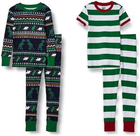 img 3 attached to 🦖 Dinoland Snug Fit Boys' Clothing Set by Spotted Zebra: 6-Piece for Sleepwear & Robes