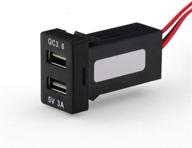 быстрая зарядка 3.0 +5v 3a двойная usb розетка питания для toyota - быстрый автомобильный зарядник usb-адаптер для смартфона, pda, android, gps. логотип