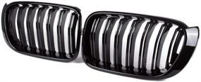 img 2 attached to 🚗 F25 Grilles: High-Quality Replacement Front Kidney Grills for BMW X3 F25, X4 F26 2014-2017 – ABS, Gloss Black, Double Slats, 2-pc Set