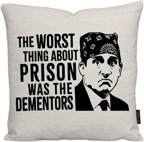 img 4 attached to Prison Mike The Dementors Funny Office Linen Throw Pillow Cover 18x18 inch by Daft Threads - Enhanced SEO