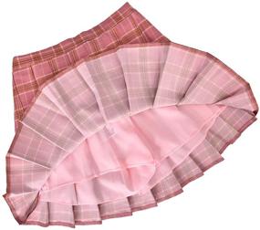 img 3 attached to 👧 Tremour Kids School Uniforms Girls Pleated Skirt with Shorts: Sizes 2 Years-14 Years