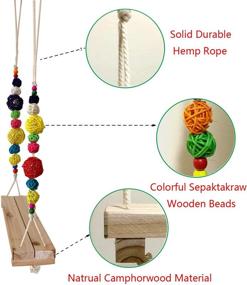 img 2 attached to Vehomy Chicken Swing Perch Wood Stand - Handmade Toy for Poultry Run, Hens, Macaws, Roosters, Parrots - Chicken Coop Accessories, Chicken Ladder