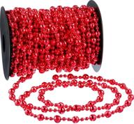 vibrant red pangda 49 feet christmas tree beads garland strands for festive wreath décor & centerpieces logo