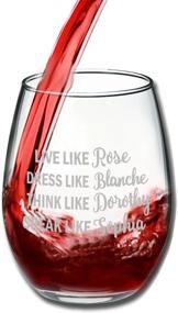 img 3 attached to Golden Girls Funny Wine Glass - 15oz Glassware Inspired by Best Friends Quote - Perfect Birthday Gift for Women - Live Like Rose, Dress Like Blanche, Think Like Dorothy, Speak Like Sophia - Evening Mug