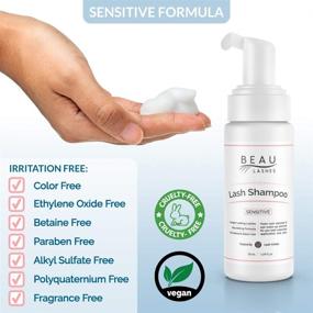 img 2 attached to 🧼 150ml Eyelash Extension Foam Cleanser Shampoo & Brush - Gentle Paraben & Sulfate-Free Eyelid/Lash Foaming Wash for Effective Makeup Residue & Mascara Removal - Ideal for Salon and Home Care