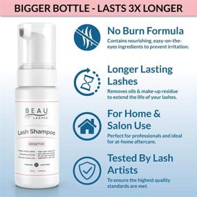 img 3 attached to 🧼 150ml Eyelash Extension Foam Cleanser Shampoo & Brush - Gentle Paraben & Sulfate-Free Eyelid/Lash Foaming Wash for Effective Makeup Residue & Mascara Removal - Ideal for Salon and Home Care