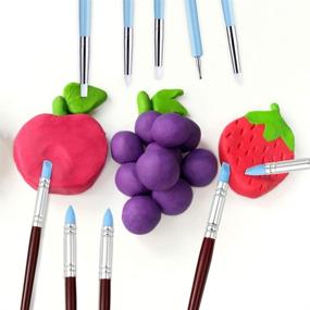 img 2 attached to 🔧 Caydo 12 Pcs Dual-Ended Silicone Clay Sculpting Tools: Perfect for DIY Handicrafts, Pottery, and Modeling Crafts