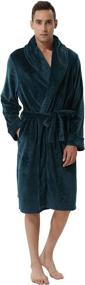 img 4 attached to SANQIANG Fleece Bathrobe Absorbent Men Green