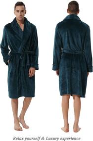 img 3 attached to SANQIANG Fleece Bathrobe Absorbent Men Green