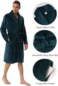 img 2 attached to SANQIANG Fleece Bathrobe Absorbent Men Green